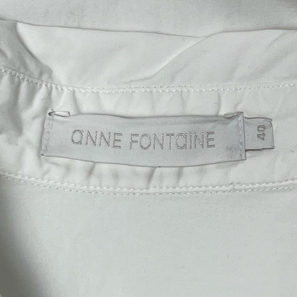 Anne Fontaine Louane White Long Sleeve Blouse 1/2 Zip Womens Top Size 40, US 6-8 - Picture 6 of 11